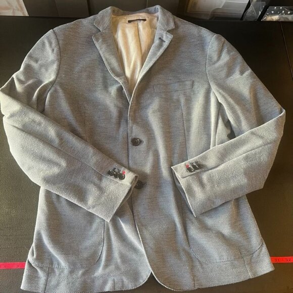 Zara Man  Blue & White  Design  Double Breasted  Blazer Size  44 USA / 54 EUR - Picture 6 of 9